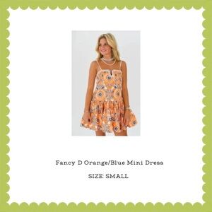 Fancy D Orange/Blue Mini Sundress